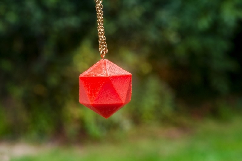 Icosaèdre pendentif orange