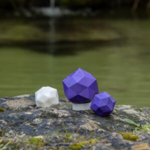 Ensemble Dodé-Icosaèdre blanc et violet